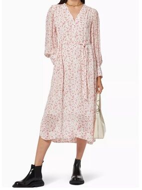 GANNI Floral Belted Dress in Georgette NWT Size 42 US 10-12